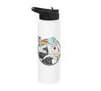 Leche Carton Surfing Great Wave Kawaii Rainbow Anime Stainless Steel Insulated Water Bottle