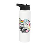 Leche Carton Surfing Great Wave Kawaii Rainbow Anime Stainless Steel Insulated Water Bottle