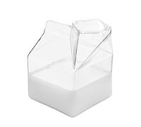 leche cristal, forma caja leche, recipiente cristal, transparente, resistente al calor, taza irregular