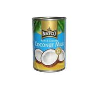 Leche de coco cremosa 400 ml 17% grasa para curry tailandés, sopas, salsas y postres, textura densa y sedosa, origen Tailandia