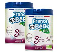 Leche de crecimiento orgánica para bebés de 3 años - Paquete de 2 x 800 g