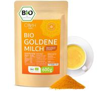 Leche dorada orgánica 600g I Cúrcuma Ashwagandha Jengibre Triphala Ceilán Canela Pimienta Polvo Golden Milk Ayurveda Mezcla preparada
