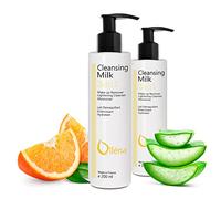 Leche Facial, Desmaquillante, con Vitamina E y Aloe Vera, 3en1, Limpiador de Poros, Antimanchas, Leche Hidratante, Waterproof, Contorno de Ojos, Corrector Ojeras, Elimina las manchas, 2 x 200 ml