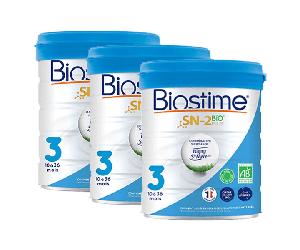 Leche infantil Biostime 3 orgánica 10-36 meses 800 g - Paquete de 3