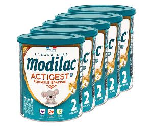 Leche infantil Modilac Actigest 2.ª edad Lf+2 800 g Paquete de 5