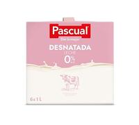 Leche Pascual - Leche Desnatada - Bienestar Animal - Pack 6 x 1L - Ideal para niños y adultos, Producto Natural y Saludable