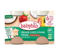 Babybio - Coco, manzana fresa, leche de coco 6 meses y 2 tarros de 130 g