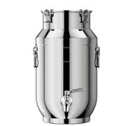 lechera acero inoxidable 5/10/15/20/25/30/40/50 litros cubo de acero inoxidable con grifo Cubo para Vino/Recipiente para lácteos/bidón de Leche/Jarra con Tapa Sell,A-15liter