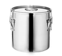 Lechera de acero inoxidable 304 de 11 a 140 litros, botella de vino, contenedor de almacenamiento hermético, botella de leche, jarra de mano con tapa sellada (plateada), 30 x 30 cm