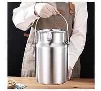 Lechera de acero inoxidable, cubo de transporte de gran capacidad con tapa sellada, resistente para almacenamiento de vino o leche