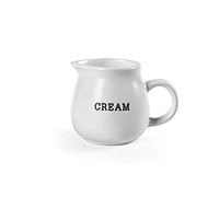 Lechera recipiente leche de cerámica con mango color blanco decoración cream 9 cm 350ML CEZ-817458