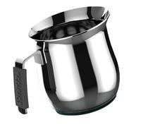 Lechera Tazas 6, línea Dolcevita, 550 ml, acero inoxidable 18/10, mango anticocción, compatible con inducción (base Ø80 mm - comprobar diámetro mínimo de su hornillo) - Officine Prandelli