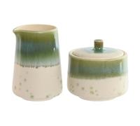 Lechera y azucarero Home ESPRIT Blanco Verde Porcelana 250 ml 9 X 9 X 8,4 cm 2 Piezas - Marca: Home ESPRIT - EAN: 8424002161903