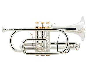 Lechgold CR-18S Bb-Corneta - Tubo de boca y campana de latón dorado - Válvulas de acero inoxidable - incluye estuche ligero - plateada