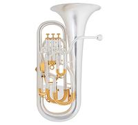 Lechgold EU-310SB Euphonio - Afinación: Bb - de latón - válvulas de acero inoxidable - incluye maletín ligero con trolley - plateado y cepillado