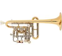 Lechgold PT-25/4L Trompeta Piccolo Bb-/A con tubo de boquilla intercambiable; fabricada en latón con acabado barnizado transparente. Articulaciones Minibal originales. Incluye estuche ligero y boquil