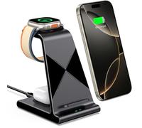 leChivée Soporte de carga inalámbrico 3 en 1 para Apple iPhone 8/9/10/11 12Series/13/13 Pro/13 Pro Max,Estación de carga inalámbrica Qi para Apple Watch 2/3/4/5/6/7/SE AirPods 2/Pro