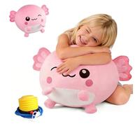 Lechonix Hopper Ball - Pelota de peluche de salamandra para niños de 5 a 8 años, 29 pulgadas, regalo inflable de ajolote para niñas, regalo de primer cumpleaños, equipo de juego suave para interiores