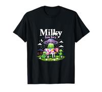 Lechoso bajo Clave Lindo OVNI Juego de Palabras Alien Cow Rainbow Art Camiseta