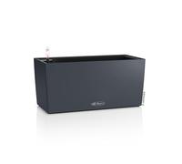 Lechuza - Macetero Balconera Color 40 Gris Pizarra, Jardinera para balcón con Sistema de riego, indicador de Nivel de Agua e Inserto, Superficie Mate, 40 x 19 x 19 cm, 15478