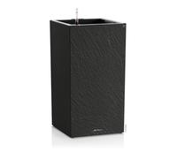 Lechuza - Macetero Canto Slatestone 30 High LED Dark Grey, con Sistema de riego, indicador de Nivel de Agua e Inserto para Plantas con Tira de luz LED, Aspecto de Pizarra, 30 x 30 x 56 cm, 15938