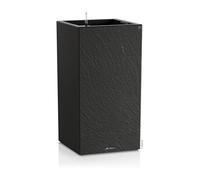 Lechuza - Macetero Canto Slatestone 40 High Dark Grey con Sistema de riego, indicador de Nivel de Agua e inserción, Aspecto Pizarra, 40 x 40 x 76 cm, 15956