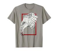Lechuza Marco Rojo Tatuaje Estético Dotwork, Naturaleza Camiseta