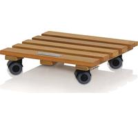 Lechuza Soporte de Madera Natural con Ruedas - Cuadrado - 28