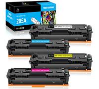 LeciRoba 205A para HP 205 A, para HP CF530A CF531A CF532A CF533A para HP Color Laserjet Pro MFP M180 M180n M180nw M180fw M181 M181n M181fw HP Color Laserjet Pro M154A M154NN Impresora W (4 Unidades)