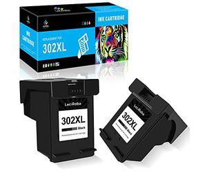 LeciRoba 302xl por Cartucho Tinta 302 XL Negro y Color,por Tinta Impresora 302,por DeskJet 2130 3630 3636 3639 OfficeJet 3830 3831 4650 5220 5230 5264 Envy 4510 4520 4521 4525 (2 Negro)