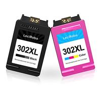LeciRoba 302xl Reemplazo para Cartucho Tinta HP 302 XL Negro y Color,para HP DeskJet 2130 3630 3636 3639 OfficeJet 3830 3831 4650 5220 5230 5264 Envy 4510 4520 4521 4525 (2 Paquetes)