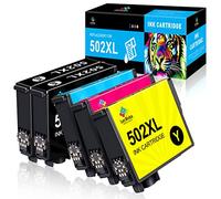LeciRoba 502xl Reemplazo para Tinta epson 502xl y Cartuchos epson 502,para Epson XP-5100 5105 5150 5155 WF-2860DWF WF-2865DWF WF-2880DWF WF-2885DWF (2-Negro 1-Cian 1-Magenta 1-Amarillo, 5 Paquetes)