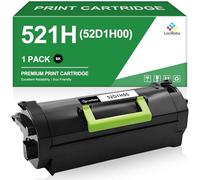 LeciRoba 521H para Lexmark 521H 52D1H00 62D1H00 52D1000 62D1000 Cartucho de tóner negro para Lexmark MS710 MS711 MS810 MS811 MS812 MX710 MX711 MX810 MX811 Serie 812 Impresora (25.000 páginas, 1