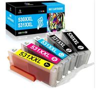 LeciRoba 530XXL 531XXL para Canon PGI-530 CLI-531 PGI-530XL CLI-531XL PGI-530xxl CLI-531xxl Cartuchos de Tinta, Uso con impresoras Canon TS8750 TS8751 (PGBK Negro/Cian/Magenta/Amarillo, Paquete