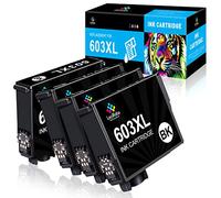 LeciRoba 603xl Reemplazo para Tinta epson 603xl y Cartuchos epson 603,para Epson XP-2100 2105 XP-2150 XP-2155 XP-3100 XP-3150 XP-4100 XP-4150 Workforce WF-2810 WF-2820 WF-2840 WF-2870 (4 Paquetes)