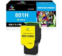 LeciRoba 80C1HY0 - Cartucho de tóner remanufacturado amarillo para Lexmark 801H 80C1HY0 para impresora Lexmark CX410 CX410de CX410dte CX410e CX510 CX510dthe CX510dhe CX510de (hasta 3K páginas, 1