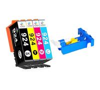 LeciRoba 924 (NO CHIP) Cartucho Tinta Compatible para Impresora HP 924 con HP OfficeJet Pro 8120 OfficeJet Pro 8122e 8124e 8125e 8132e 8134e 8135e All-in-One (4 unidades)