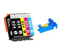LeciRoba 924 (NO CHIP) Compatible para cartuchos de tinta HP 924 con HP OfficeJet Pro 8120 8030 8123 8133 OfficeJet Pro 8122e 8124e 8125e 8134e 8132e 8135e 8138e 8139e Impresora All-in-One (5