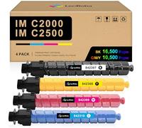 LeciRoba Cartucho de tóner compatible IM C2500 C2000 de repuesto para impresora Ricoh 842307 842310 842309 842308 para impresora Ricoh IM C2500 IM C2000 (4 paquetes, B/M/C/Y)