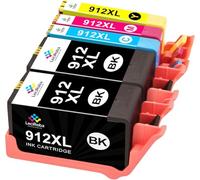 LeciRoba Cartuchos de tinta 912XL para HP 912XL 912 XL para impresora HP OfficeJet 8012 8014 8015 8017 OfficeJet Pro 8022 8023 8024 8025 AIO (paquete de 5)