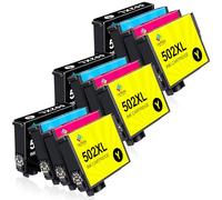 LeciRoba - Cartuchos de tinta para Epson 502 y 502XL (12 unidades, compatible con XP-5100, XP-5105, XP-5150, XP-5155, WF-2860, WF-2865, WF-2880, WF-2885)