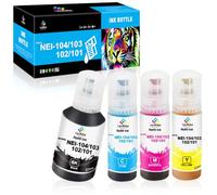 LeciRoba E-104 para Epson 104 103 102 Ecotank Multipack con ET-2710, ET-2711, ET-2712, ET-2714, ET-2715, ET-2720, ET-2721, ET-2726