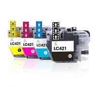LeciRoba LC421/LC421XL Cartucho de Tinta para Brother DCP-J1050DW, DCP-J1140DW, MFC-J1010DW - Compatible con LC-421BK/C/M/Y
