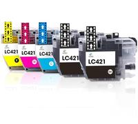 LeciRoba LC421 XL Brother Cartucho de tinta compatible con DCP-J1050DW DCP-J1140DW MFC-J1010DW (421BK, 421C, 421M, 421Y)