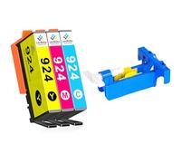 LeciRoba (sin chip) 924 compatible con cartuchos de tinta HP 924 para impresora HP OfficeJet Pro 8120 8123 8030 8133 OfficeJet Pro 8122e 8124e 8125e 8132e 8134e 8135e 8138e 8139e (3 colores)