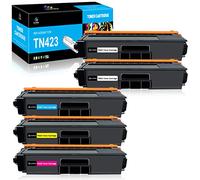 LeciRoba TN-423 para Brother TN423 TN-423BK TN-423C TN-423M TN-423Y TN-421 TN-421BK TN-421C TN-421M TN-421Y para Brother HL-L8260CDW L8360CDW DCP-L8410CDN L8410CDW MFC-L8410CDW L8900CDW (5 Unidades)