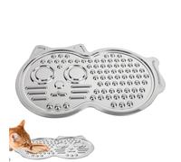 Leckmatte | Anti-Rutsch-Matte Aus Edelstahl In Niedlicher Katzenform Für Langsames Fressen | Welpen-Leckmatte | Für Haustiere Zum Fressen, Trinken, Futter, Leckerlis, Training, Transportbox, Zwinger,