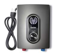 LECLOC Mini calentador de agua caliente instantáneo sin tanque bajo el fregadero eléctrico de 3 kW 120 V, visualización digital LED grande y perilla de control, IPX4, multiprotector, calentador de
