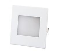 LeClubLED Foco LED empotrable en pared escalera 2,5 W impermeable IP65 150 lm 3CCT 220 V ángulo 120 ° - Foco exterior con luz ajustable - Blanco (blanco, cuadrado - base redonda)