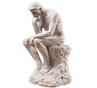 LECMACY - Estatua del pensador de bronce retro fundido en frío de, 9,64 pulgadas, diseño de la estatua decorativa inspirada en el pensador de Rodin, 5,51 pulgadas x 4,13 pulgadas